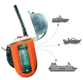 the nautilus lifeline radio allows communication with modern boats, yachts, and other marine vessels